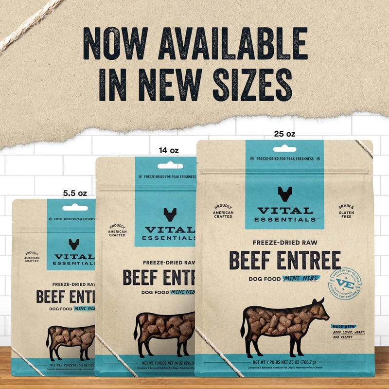 Vital Essentials Beef Mini Nibs - Freeze-Dried Dog Food