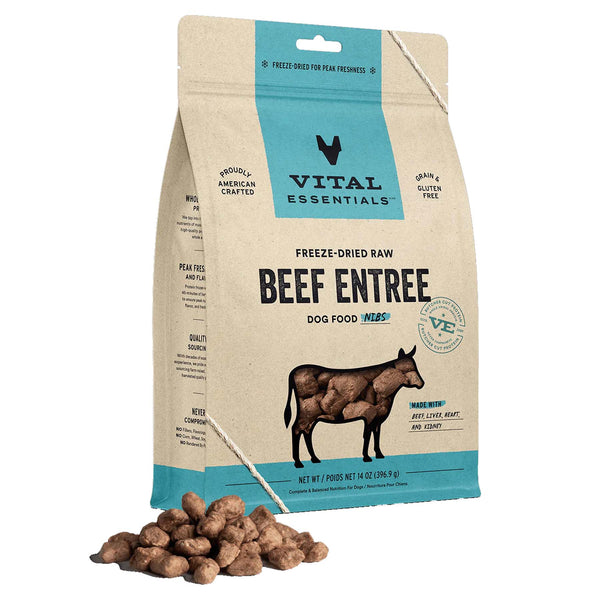 Vital Essentials Beef Nibs - Freeze-Dried Dog Food - 14 oz