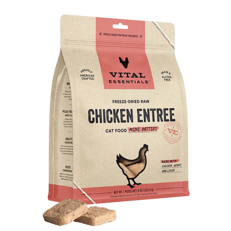 Vital Essentials Freeze-Dried Chicken Mini Patties Cat Food