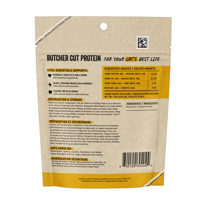 Vital Essentials Freeze-Dried Duck Liver Cat Treat - 0.9 oz

