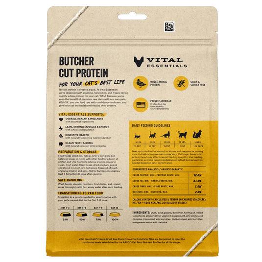 Vital Essentials Freeze-Dried Duck Mini Nibs Cat Food