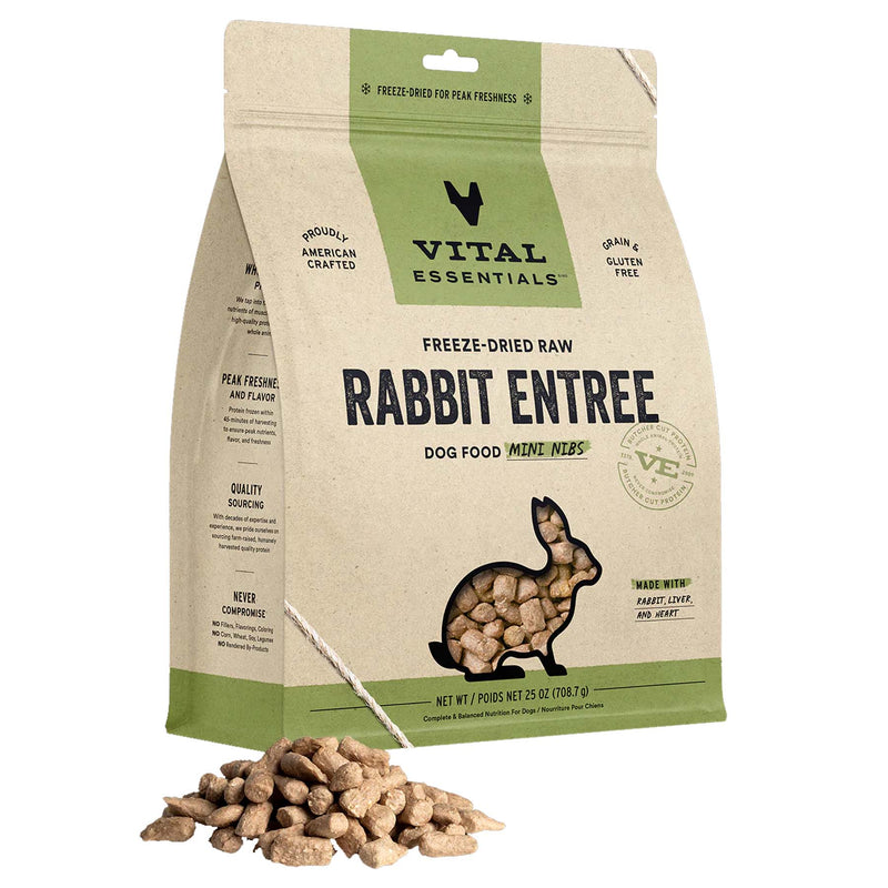 Vital Essentials Freeze-Dried Rabbit Mini Nibs Dog Food