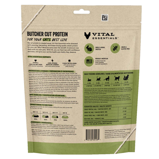 Vital Essentials Freeze-Dried Rabbit Mini Patties Cat Food