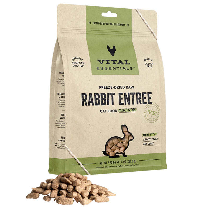 Vital Essentials Freeze-Dried Rabbit Mini Nibs Cat Food