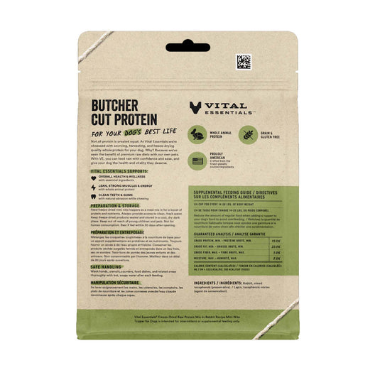 Vital Essentials Freeze-Dried Protein Mix-In Dog Topper - Rabbit Nibs