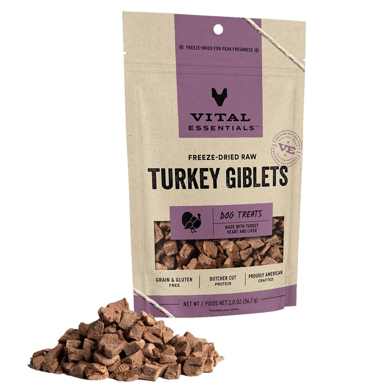 Vital Essentials Freeze-Dried Turkey Giblets Dog Treat - 2oz