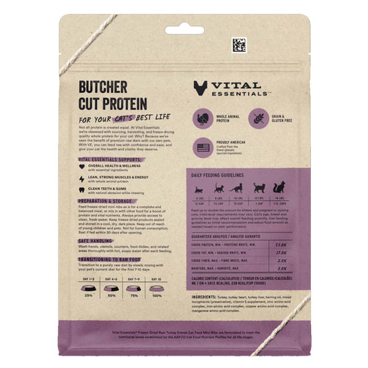Vital Essentials Freeze-Dried Turley Mini Nibs Cat Food