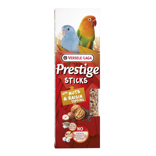 Versele-Laga Prestige Nuts & Raisins Treat Sticks for Lovebirds & Parakeets