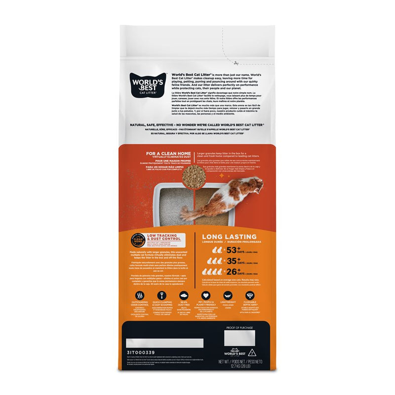 Load image into Gallery viewer, World's Best Cat Litter Low Tracking &amp; Dust Control FLUSHABLE Formula - 28 lbs
