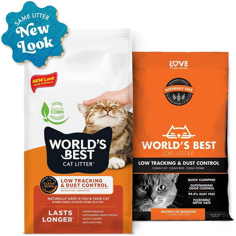 Load image into Gallery viewer, World's Best Cat Litter Low Tracking &amp; Dust Control FLUSHABLE Formula - 28 lbs
