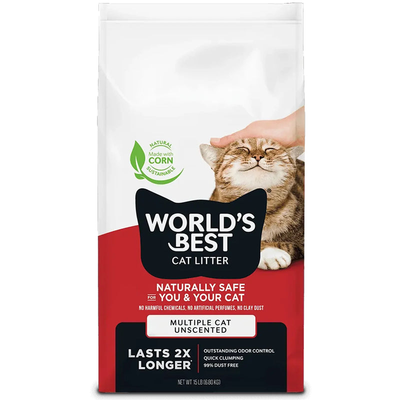 Load image into Gallery viewer, Worlds Best Cat Litter Multiple Cat Unscented FLUSHABLE Formula - 28 lbs
