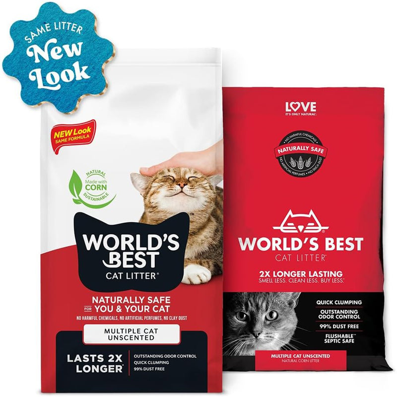 Load image into Gallery viewer, Worlds Best Cat Litter Multiple Cat Unscented FLUSHABLE Formula - 28 lbs
