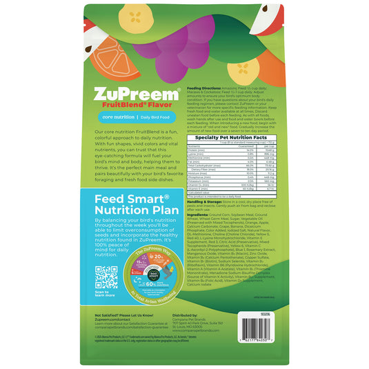 ZuPreem FruitBlend Daily Nutrition Large Parrot Pellet