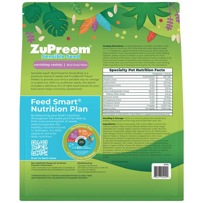 Load image into Gallery viewer, ZuPreem Sensible Seed Enrichment Mix for Small Birds
