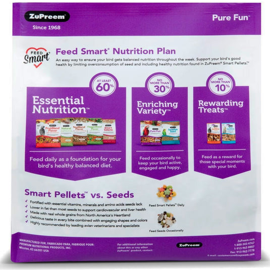 ZuPreem Pure Fun Parrots & Conure Enrichment Diet - 2 lb