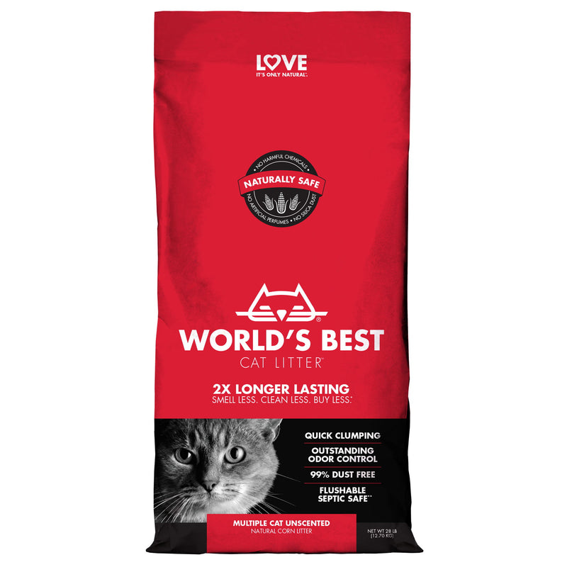 Worlds Best Cat Litter Premium FLUSHABLE Multi Cat Formula - 28 lbs