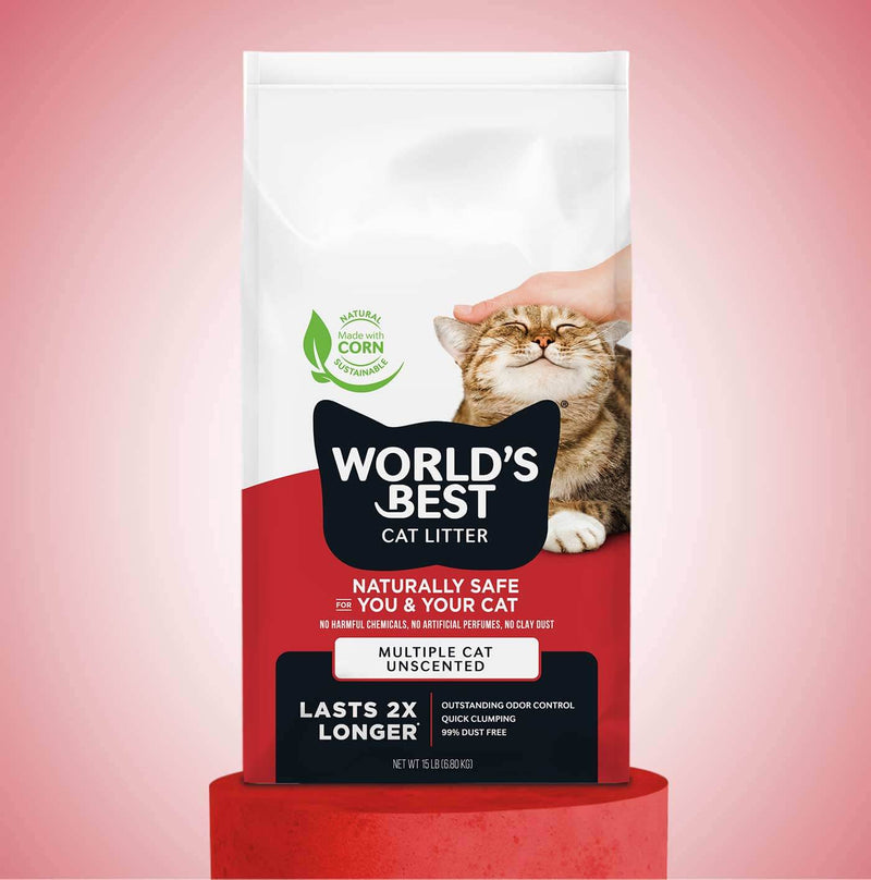 Load image into Gallery viewer, Worlds Best Cat Litter Multiple Cat Unscented FLUSHABLE Formula - 28 lbs
