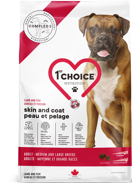 1st Choice Skin & Coat Medium & Large Breed Adult Dog Food - Lamb & Fish Sample