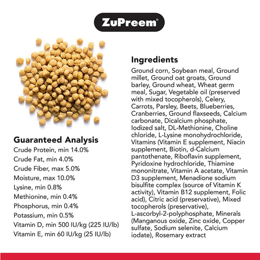 ZuPreem Natural Daily Nutrition Medium Bird Pellet