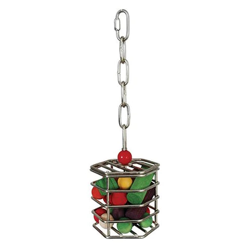 Stainless Steel Baffle Foraging Cage Parrot Toy LG-XL