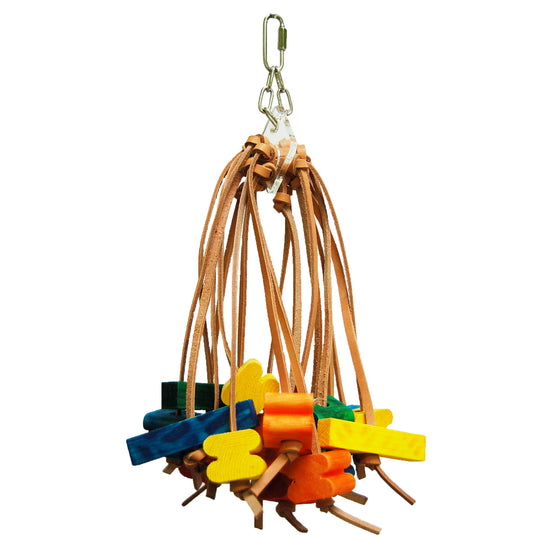 Zoo-Max Spiddy Parrot Leather Preening Toy 🍁