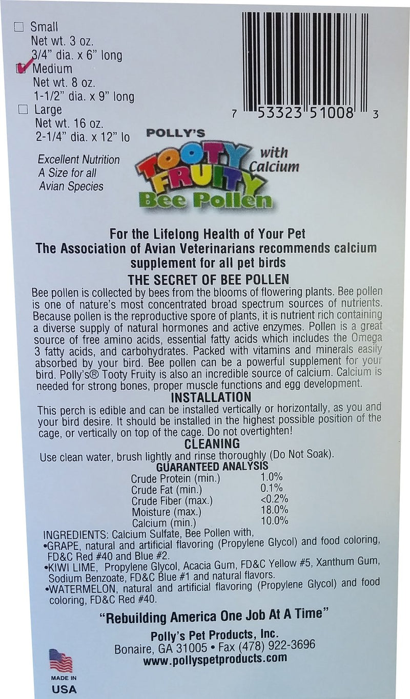 Polly's Pastel Tooty Fruity Bee Pollen Perches - Exotic Wings and Pet Things
