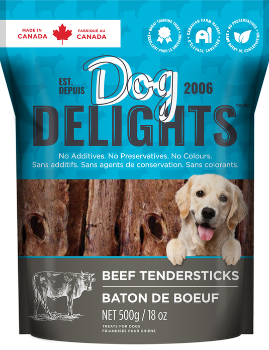 Beef tendersticks dog delights clearance