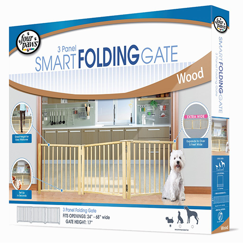 Four Paws 3-Pannel Folding Wood Gate