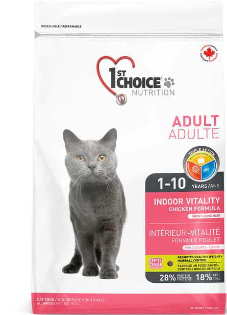 1st Choice Indoor Vitality Adult Cat Food Chicken Formula