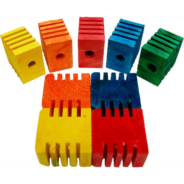 Zoo-Max Bird & Small Pet Toy Parts - Coloured Groovy Blocks