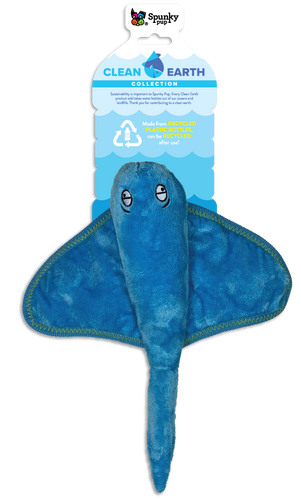 Spunky Pup Clean Earth Plush Stingray