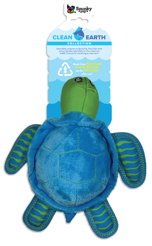 Spunky Pup Clean Earth Plush Turtle