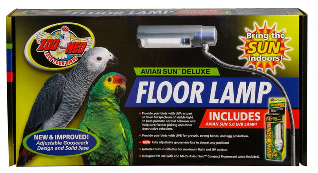Zoo Med Avian Sun Deluxe Floor Lamp & 5.0 UVB Bulb