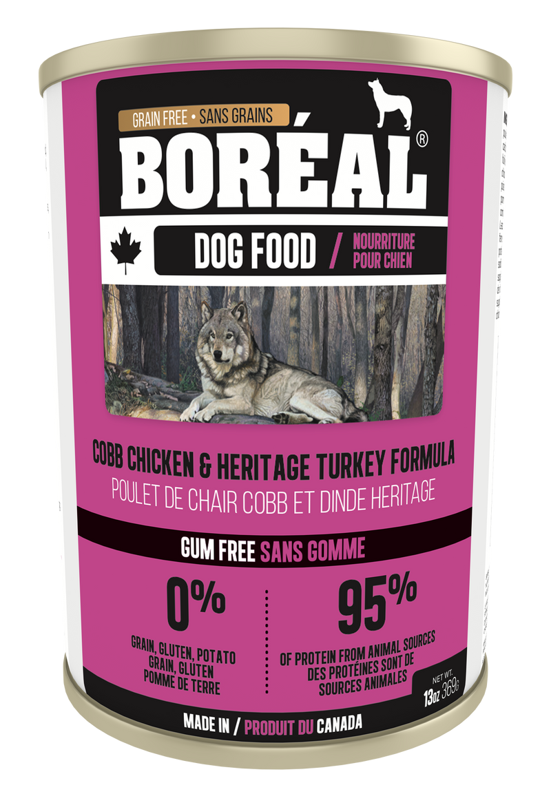 BORÉAL Cobb Chicken and Heritage Turkey Formula Dog Food 12x369g 🍁
