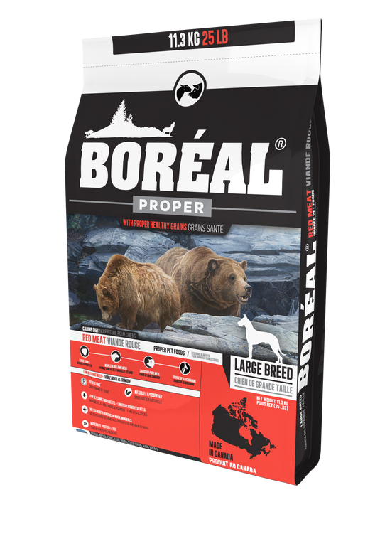 BORÉAL Proper Low Carb Grains Large Breed Dog Food - Red Meat 25 lbs 🍁
