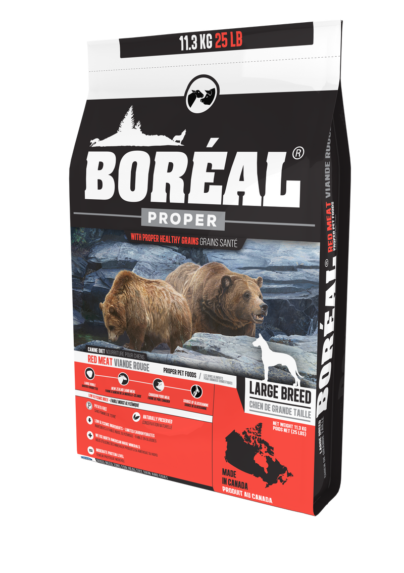 BORÉAL Proper Low Carb Grains Large Breed Dog Food - Red Meat 25 lbs