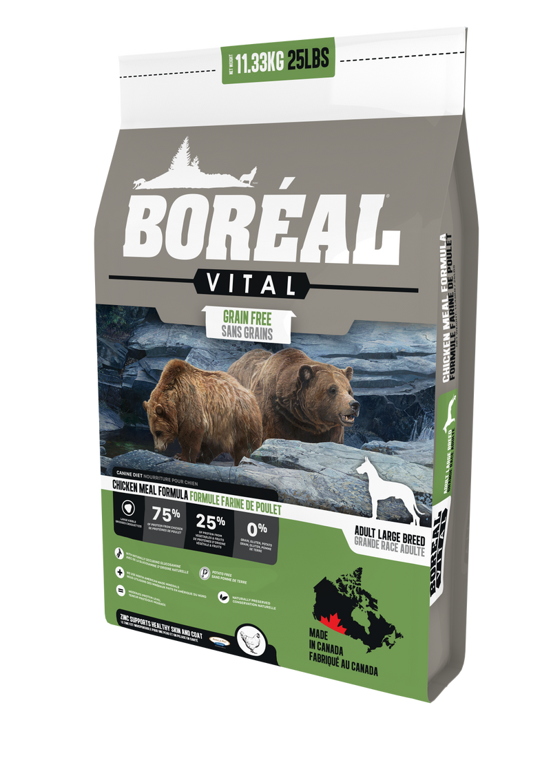 BORÉAL Vital Grain Free Large Breed Dog Food - Chicken 25 lbs 🍁
