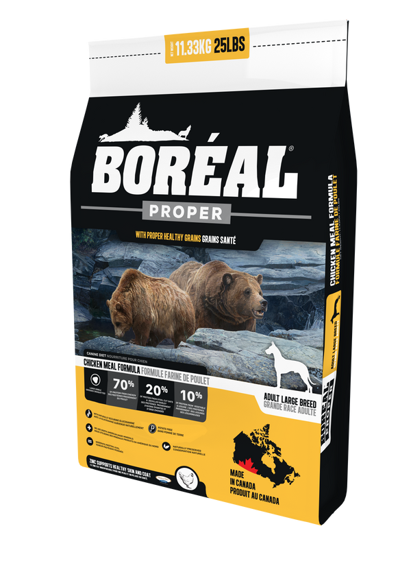 BORÉAL Proper Low Carb Grains Large Breed Dog Food - Chicken 25 lbs