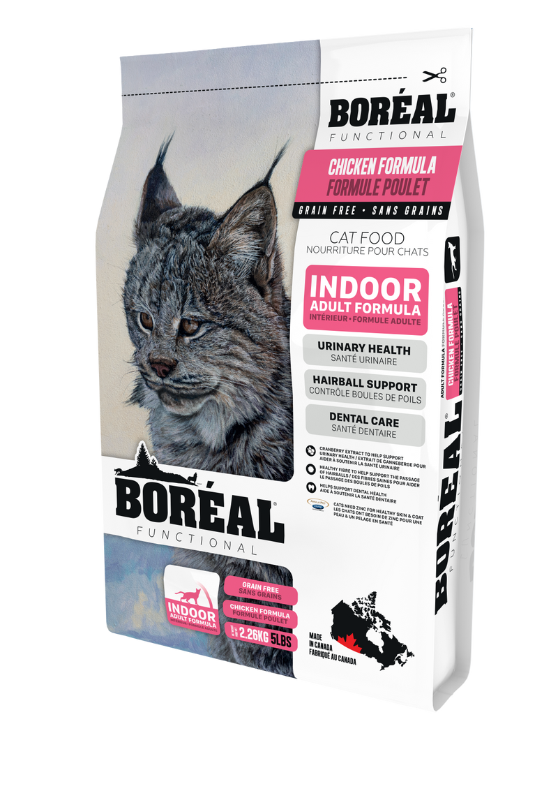 BORÉAL Functional Indoor Grain Free Cat Food Chicken 5 lbs