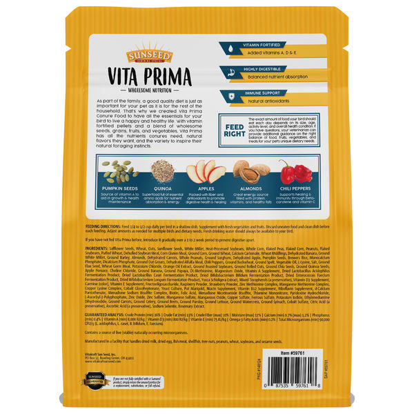 Sunseed Vita Prima Conure Food 3 lb