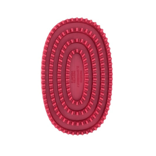 Le Salon Essentials Dog Rubber Curry Brush w/ Loop Handle - Red