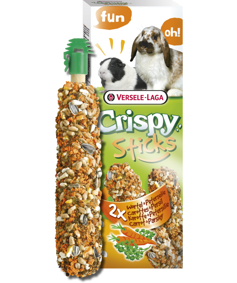 Versele-Laga Crispy Sticks Carrot & Parsley for Rabbit/Guinea Pig 2 Pack - Exotic Wings and Pet Things