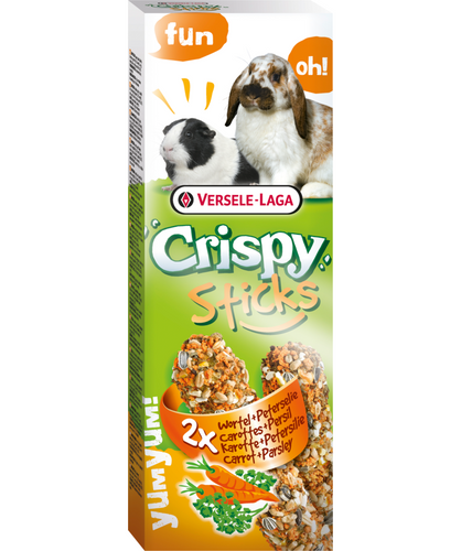Versele-Laga Crispy Sticks Carrot & Parsley for Rabbit/Guinea Pig 2 Pack - Exotic Wings and Pet Things