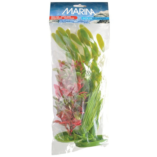 Marina Aquascaper Plastic Plants - Hairgrass - Red Ludwigia & Jungle Vallisneria
