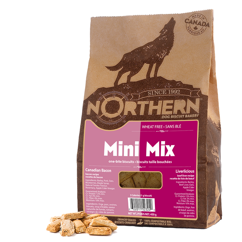 Load image into Gallery viewer, Northern Biscuit Mini Mix Canadian Bacon &amp; Liverlicious - 450g Case 🍁
