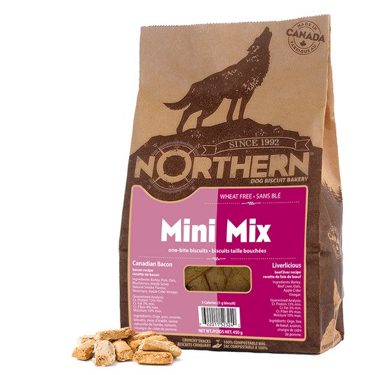 Northern Biscuit Mini Mix Canadian Bacon & Liverlicious - 450g Case 🍁