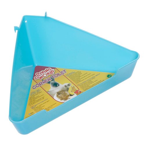 Living World Aqua Coloured Corner Toilet Small Pet - 61762