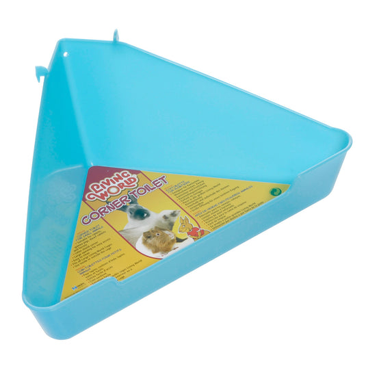 Living World Aqua Coloured Corner Toilet Small Pet - 61762