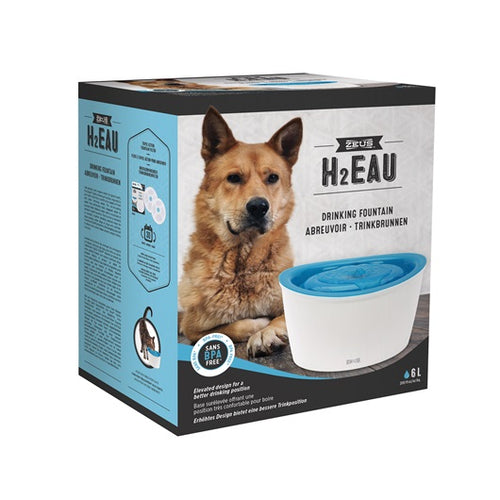 Zeus H2EAU Dog Drinking Fountain - 6 L (200 fl oz) - Exotic Wings and Pet Things