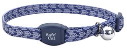 SafeCat Magnetic Breakaway Cat Collar Grey w/ Silver Arrows 3/8” x 8-12”